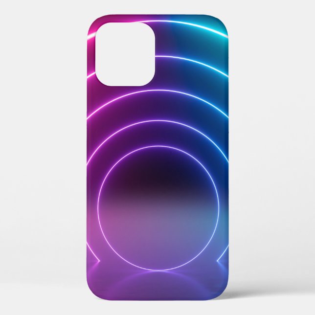 3d, glowing lines, tunnel, neon lights, virtual re Case-Mate iPhone case (Back)