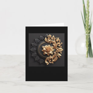 3d Gold Black Roses #6 Sticker Card