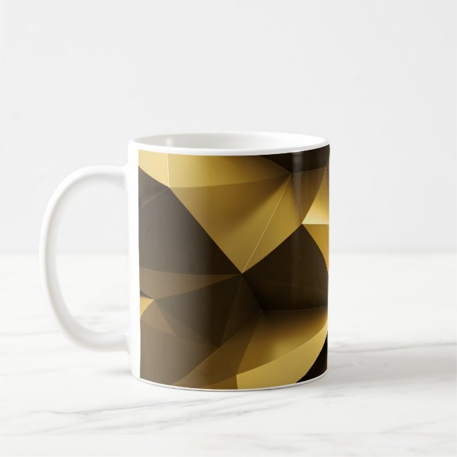 3D Gold Crystal Abstract Panorama Coffee Mug (Left)