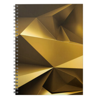 3D Gold Crystal Abstract Panorama Notebook
