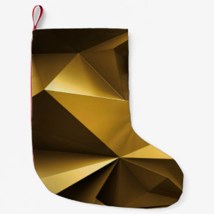 3D Gold Crystal Abstract Panorama Small Christmas Stocking