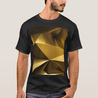 3D Gold Crystal Abstract Panorama T-Shirt