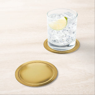 3D Gold Foil Seal Elegant Excellence Award Medal Round Paper Coaster