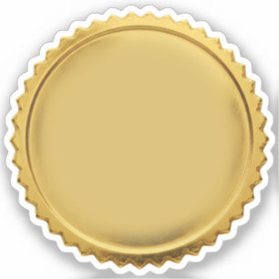 3D Gold Foil Seal Starburst Excellence Award Medal