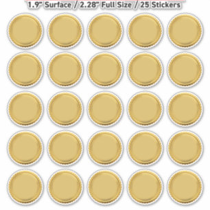 3D Gold Seals Foil Notary Embosser Starburst x25