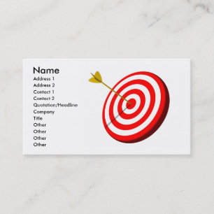 3D Golden Arrow Hitting Centre of Target Bullseye Business Card