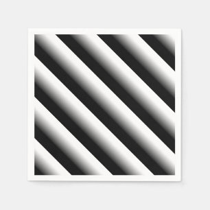 3D Gradient Black, Grey and White Stripe Napkin