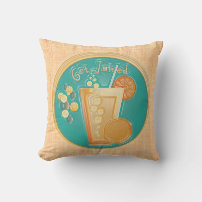 3D Graphics Party Time (Orange) Cushion (Front)