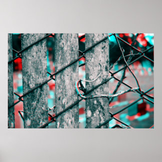 3D Graveyard Fence Poster