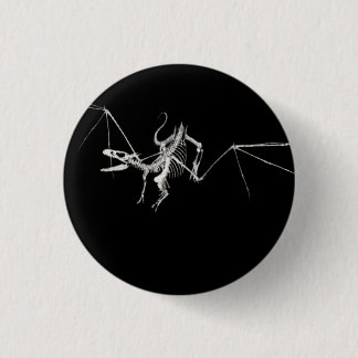 3D Halftone Flying Dragon Skeleton 2 3 Cm Round Badge