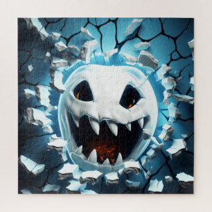 3D Halloween Ghost Cracked Hole Jigsaw Puzzle
