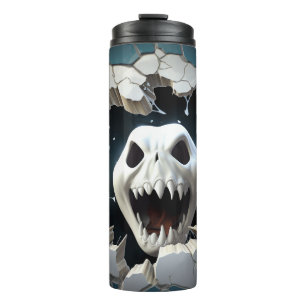 3D Halloween Ghost Cracked Hole Thermal Tumbler