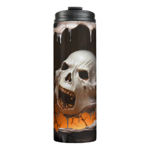 3D Halloween Ghost Cracked Hole Thermal Tumbler