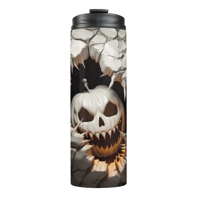 3D Halloween Ghost Cracked Hole Thermal Tumbler (Front)
