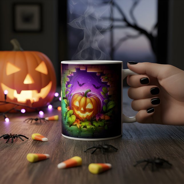 3d Halloween Pumpkin Design  Coffee Mug (Creator Uploaded)