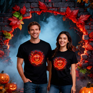 3d Halloween Pumpkin Design T-Shirt