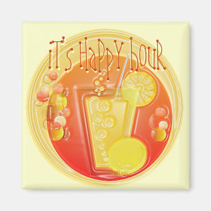 3D Happy Hour Cocktail (yellow) Magnet