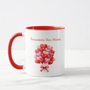 3D Heart Balloons Bouquet Romantic Coffee Mug