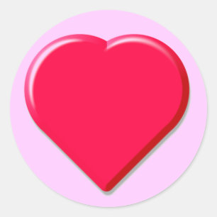 3D Heart Classic Round Sticker
