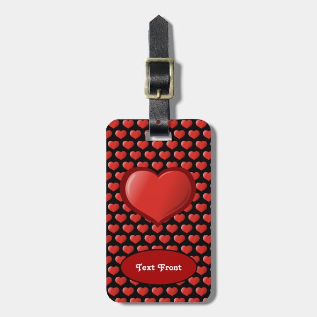 3D Heart Icon Luggage Tag (Front Vertical)
