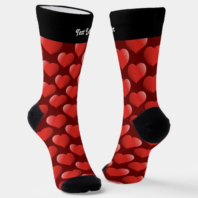 3D Heart Icon Pattern Socks (Angled)
