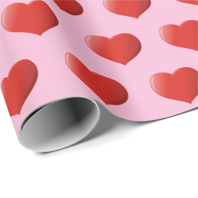 3D Heart Icon Wrapping Paper (Roll Corner)