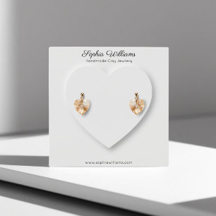 3D heart minimalist earrings display card
