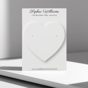 3D heart minimalist earrings display card