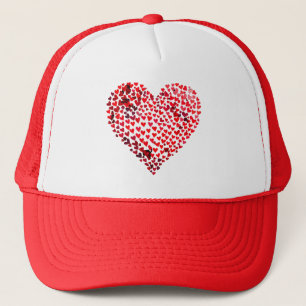 3D Hearts Valentines Day graphic Trucker Hat
