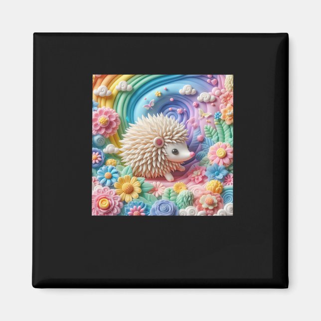 3d Hedgehog Sticker  Magnet (Front)