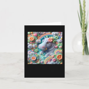 3d Hippopotamus Sticker1 Card