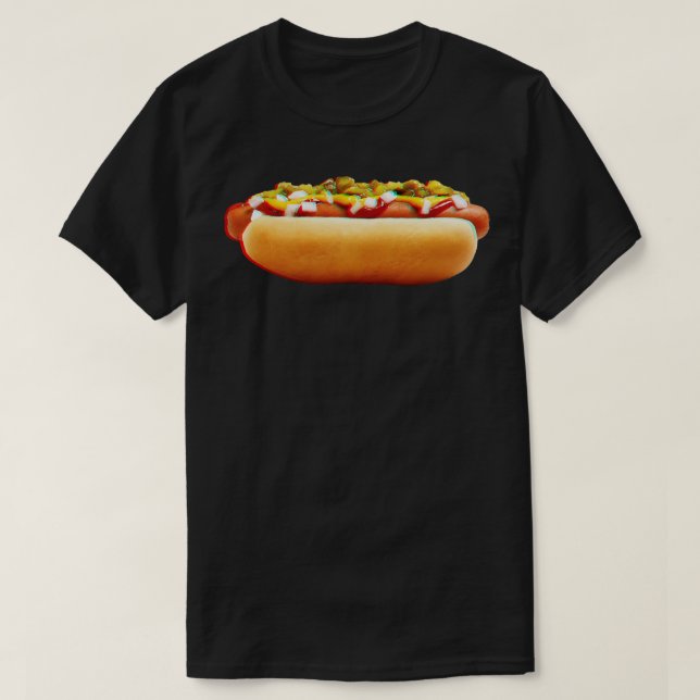 3D Hot Dog Colour T-Shirt (Design Front)