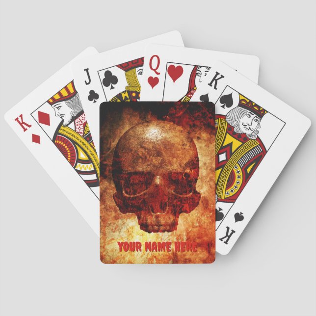 3D human skull. Playing Cards (Back)