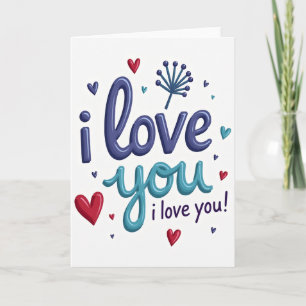 3D I Love You Hearts Card