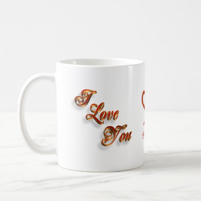 3D I love you, Valentine's day mug (Left)