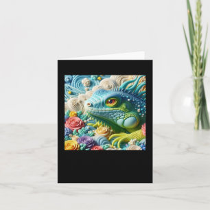 3d Iguana Sticker1 Card