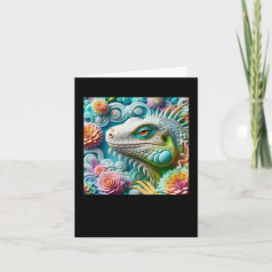 3d Iguana Sticker  Card