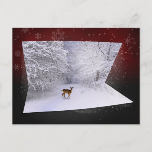 3D Illusion "Snowy Dreams" Postcard