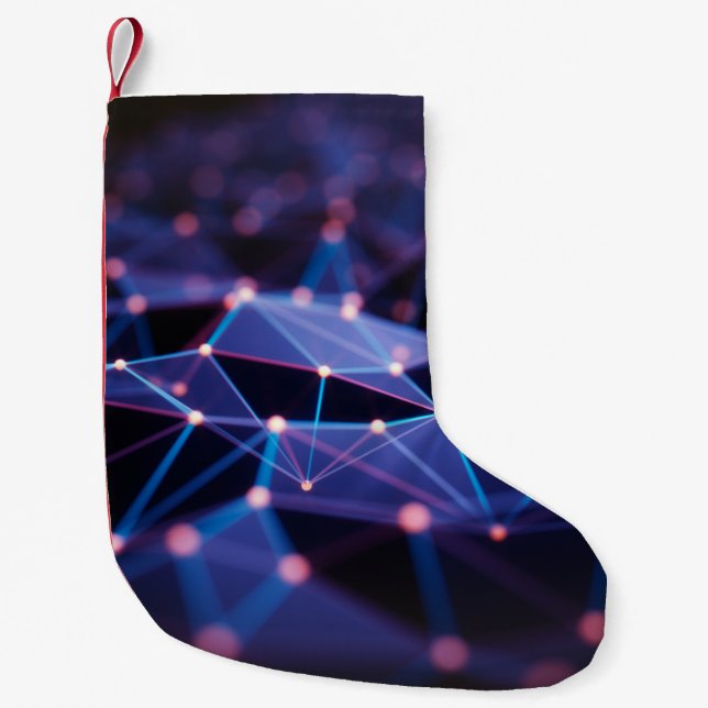 3D illustration. Abstract background, connection a Small Christmas Stocking (Front)