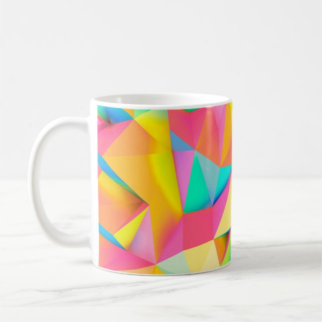 3D Illustration - Colorful low poly texture3d,abst Coffee Mug (Left)