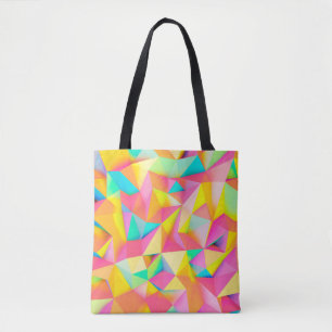 3D Illustration - Colourful low poly texture3d,abs Tote Bag