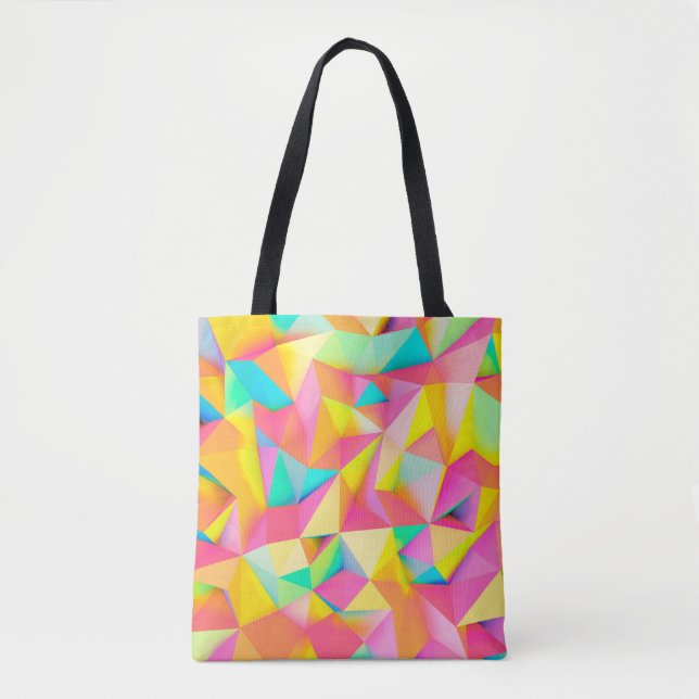 3D Illustration - Colourful low poly texture3d,abs Tote Bag (Front)