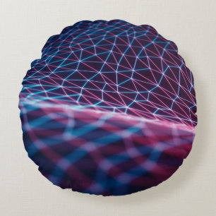 3D illustration, embossed mesh representing intern Round Cushion