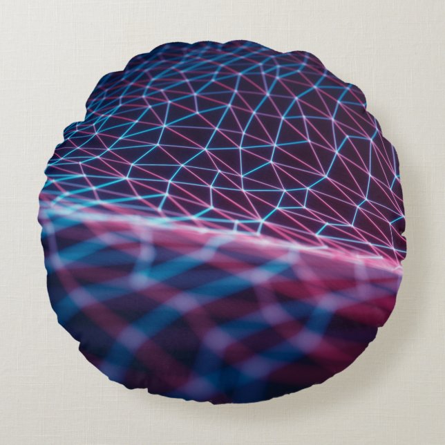 3D illustration, embossed mesh representing intern Round Cushion (Front)