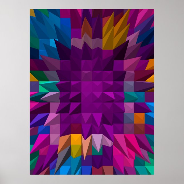 3D illustration or 3D rendering Mosaic colour patt Poster (Front)