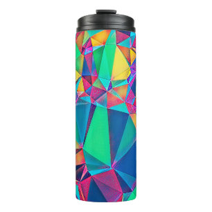 3D illustration. Trendy abstract background. Colou Thermal Tumbler