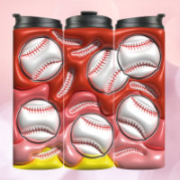 3D Inflated Effect Baseball Tumbler
