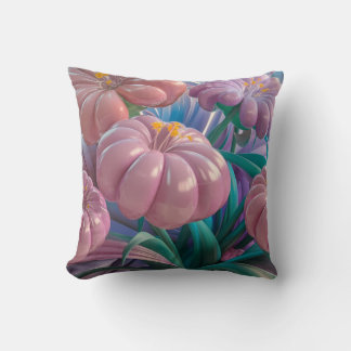 3D Inflated Flower Throw Pillow