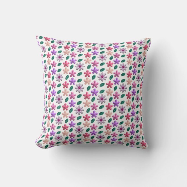 3d inflated Flowers Cushion (Front)