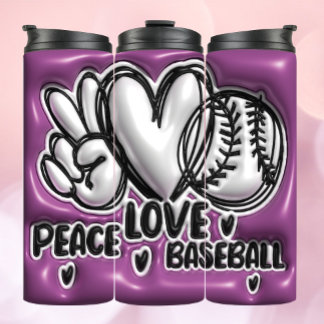 3D Inflated Tumbler - Peace Love Baseball